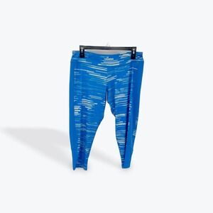 Reebok Women's Training Capri Leggings Blue/White Athletic‎ 4XOT Plus Size